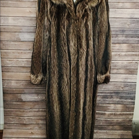 🔥Gorgeous 🔥New Long Raccoon real fur coat L - Picture 2 of 8